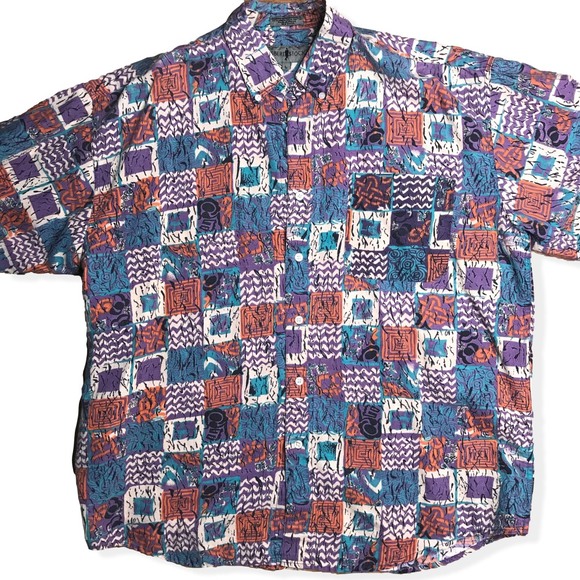 Robert Stock Other - 90's Vintage Robert Stock Abstract Button Down L
